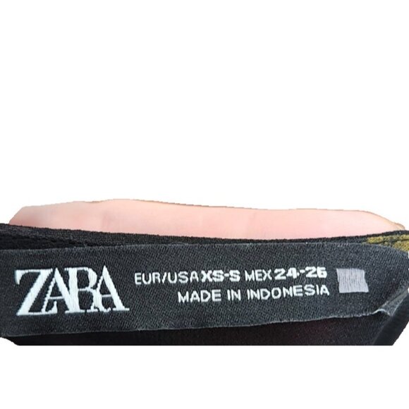 ZARA LOOSE-FITTING V-NECK RUFFLED FLORAL PRINT DRESS Size XS-S - Picture 7 of 10